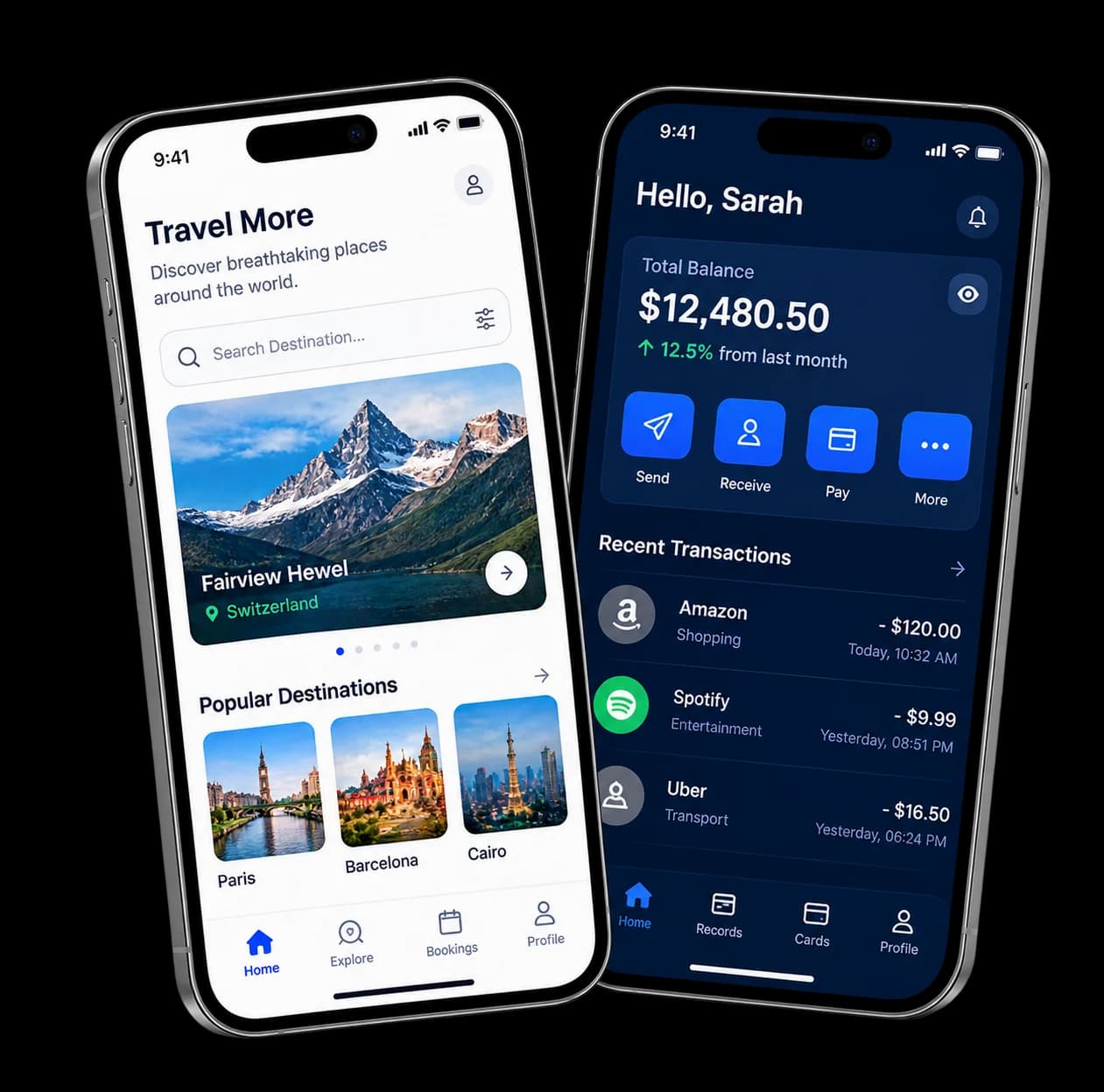 Hybrid App Mockups