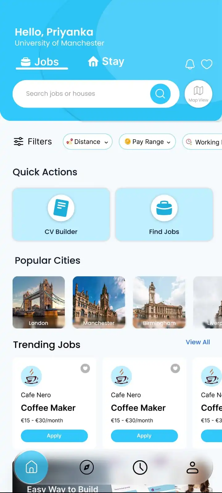 London Stay interface 3