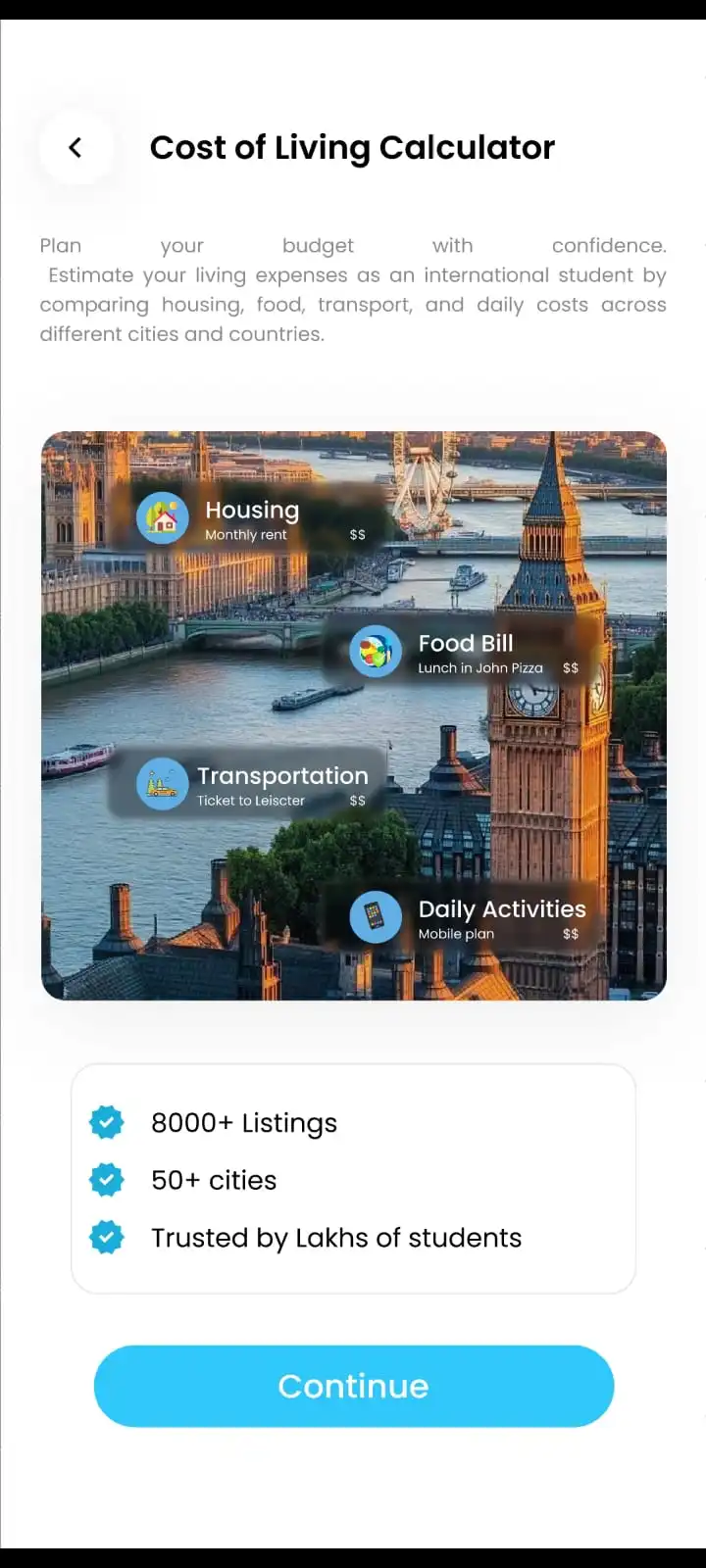 London Stay interface 4
