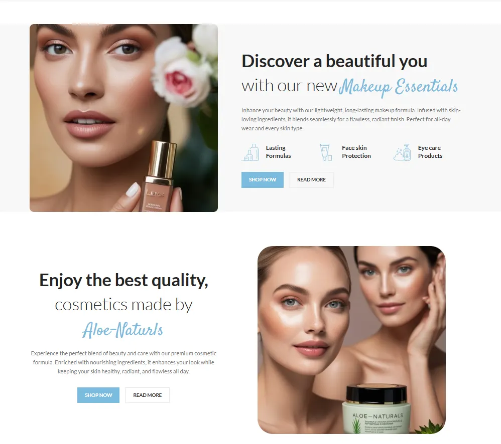 Aloe Naturals interface 3