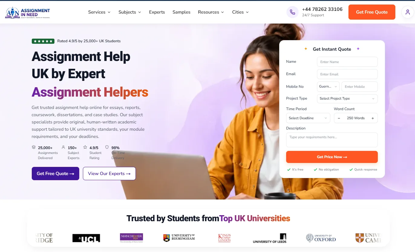 Assignnment In Need interface 1